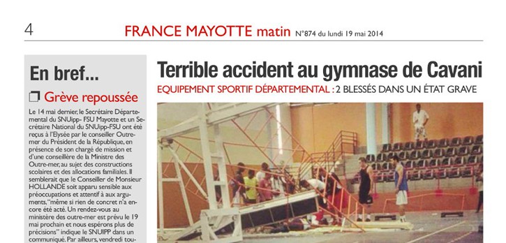 Article paru dans France Mayotte Matin du 19 Mai 2014 - N°874