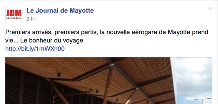 Article paru sur site Facebook du Journal du Mayotte le 15 Mai 2014