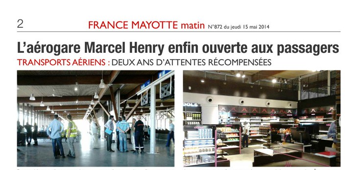 Article paru dans France Mayotte Matin du 15 Mai 2014 - N°872