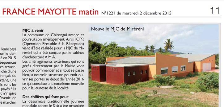 Article paru dans France Mayotte Matin N°1221 du 2 décembre 2015