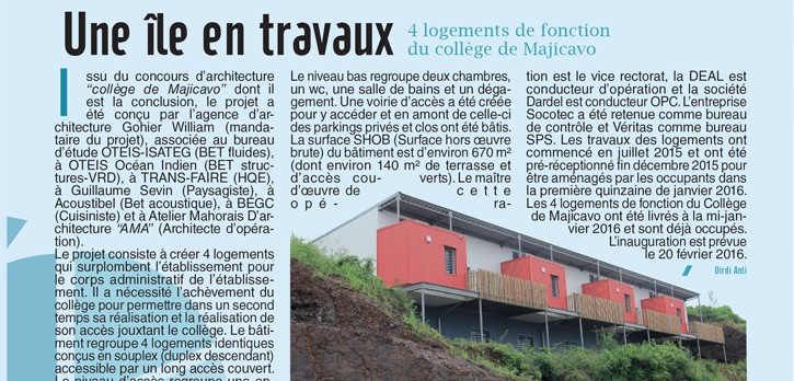 Article paru dans Mayotte Hebdo N°736 – Février 2016