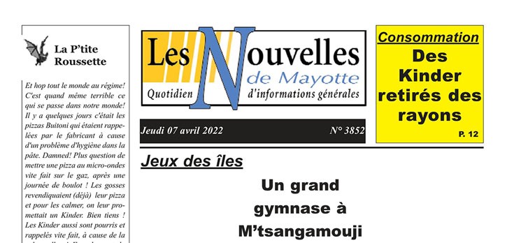 Article paru dans Les Nouvelles de Mayotte N°3852 - Avril 2022